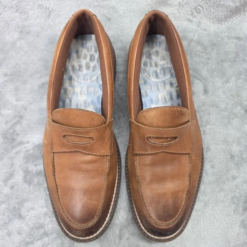 Peter Millar Men's Leather Loafers Brown Size 10.5M Crown Sole